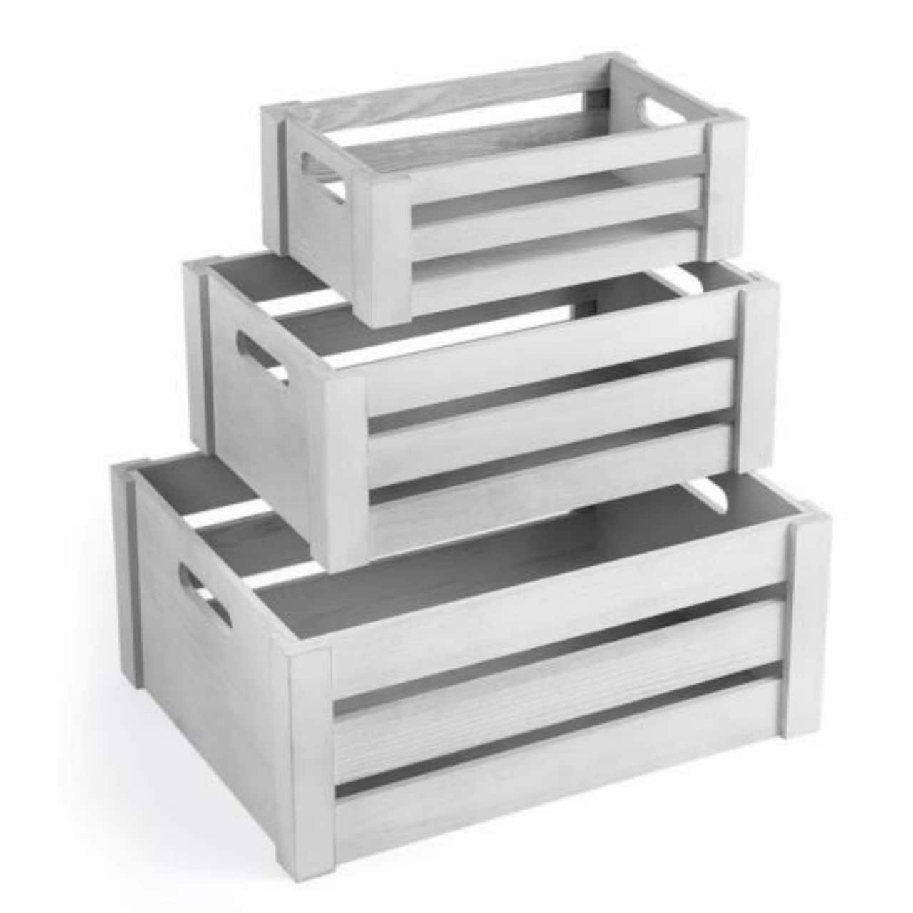 NEX™ Distressed Wood Storage Containers Display Risers Set